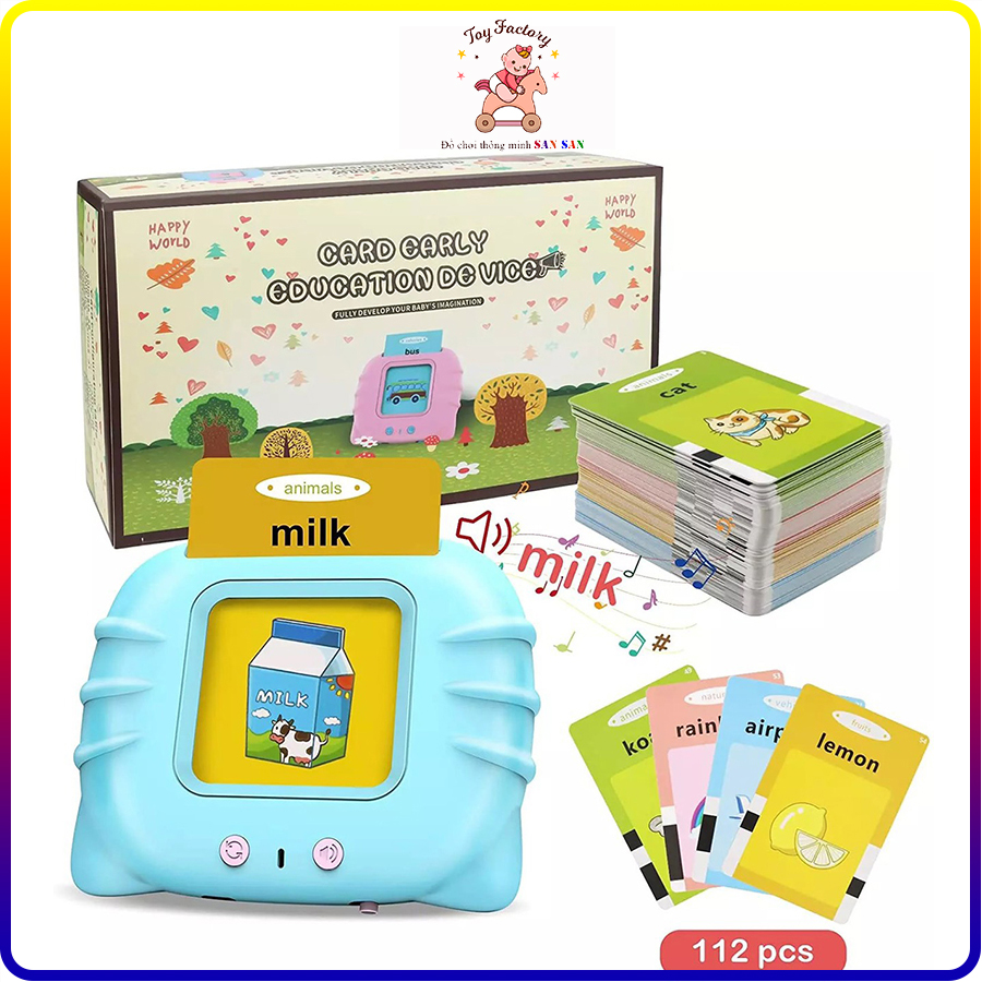 [Hoàn Tiền 10%]Máy đọc thẻ flashcard 112 thẻ 224 từ vựng tiếng anh hàng chuẩn loại 1