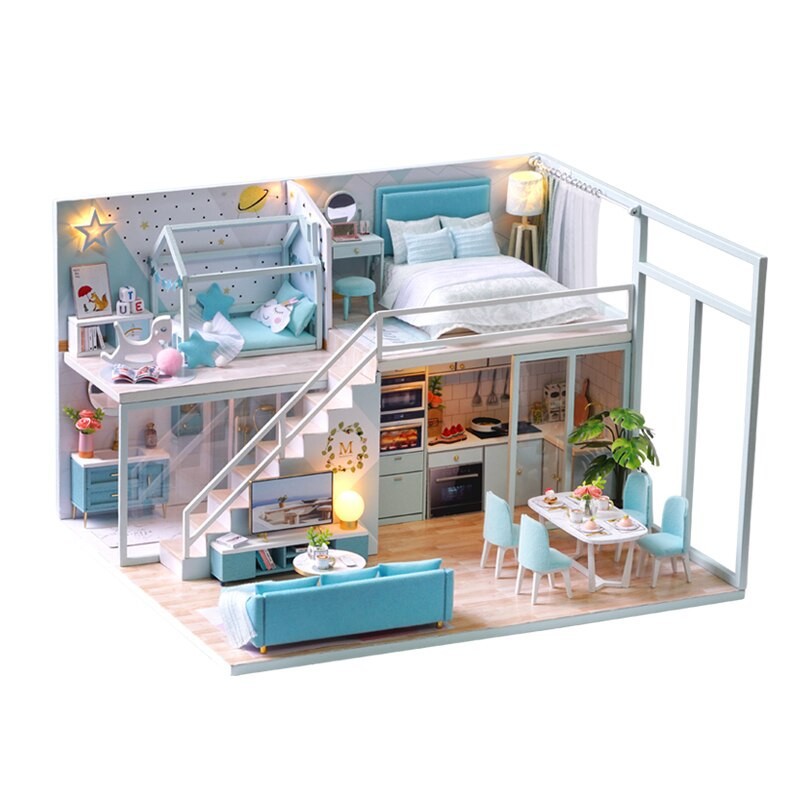 Mô hình lắp ghép nhà gỗ búp bê  DIY - Poetic Life L028 -Tặng Keo Sữa