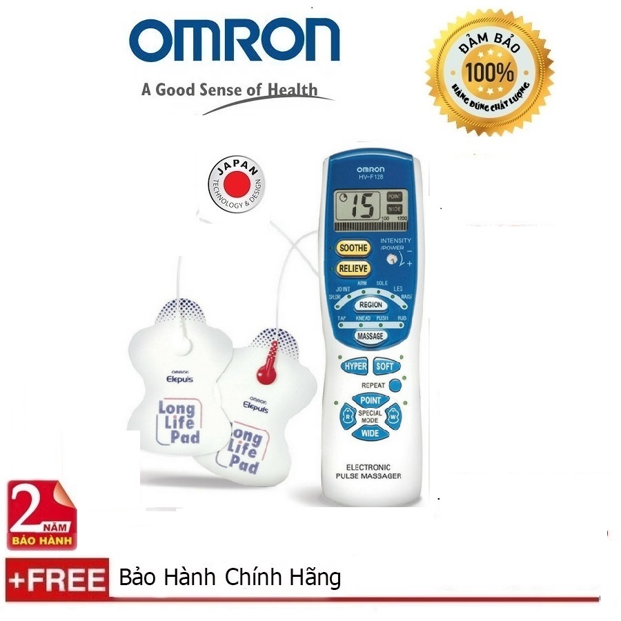 Máy mát xa xung điện Omron HV-F128 + Bảo hành 24 tháng