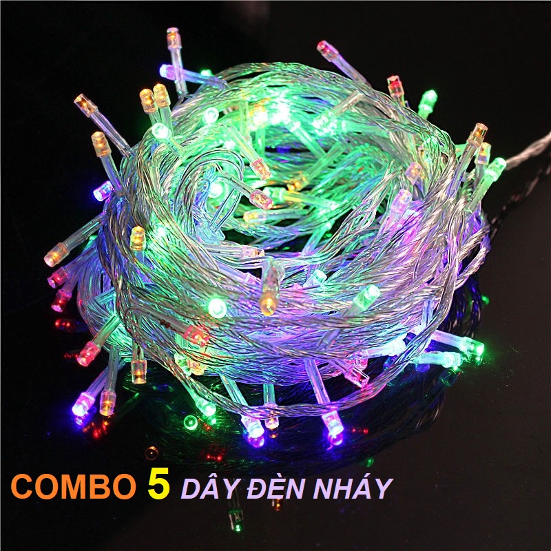 COMBO 5 dây nháy trăng trí - đèn nháy nhiều màu