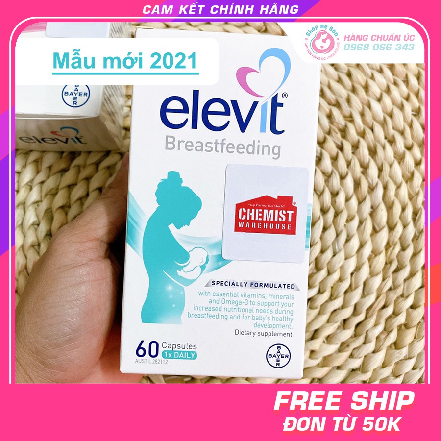 Elevit sau sinh cho Mẹ, Elevit Bú, Elevit Breastfeeding 60 viên - Xuất xứ Úc
