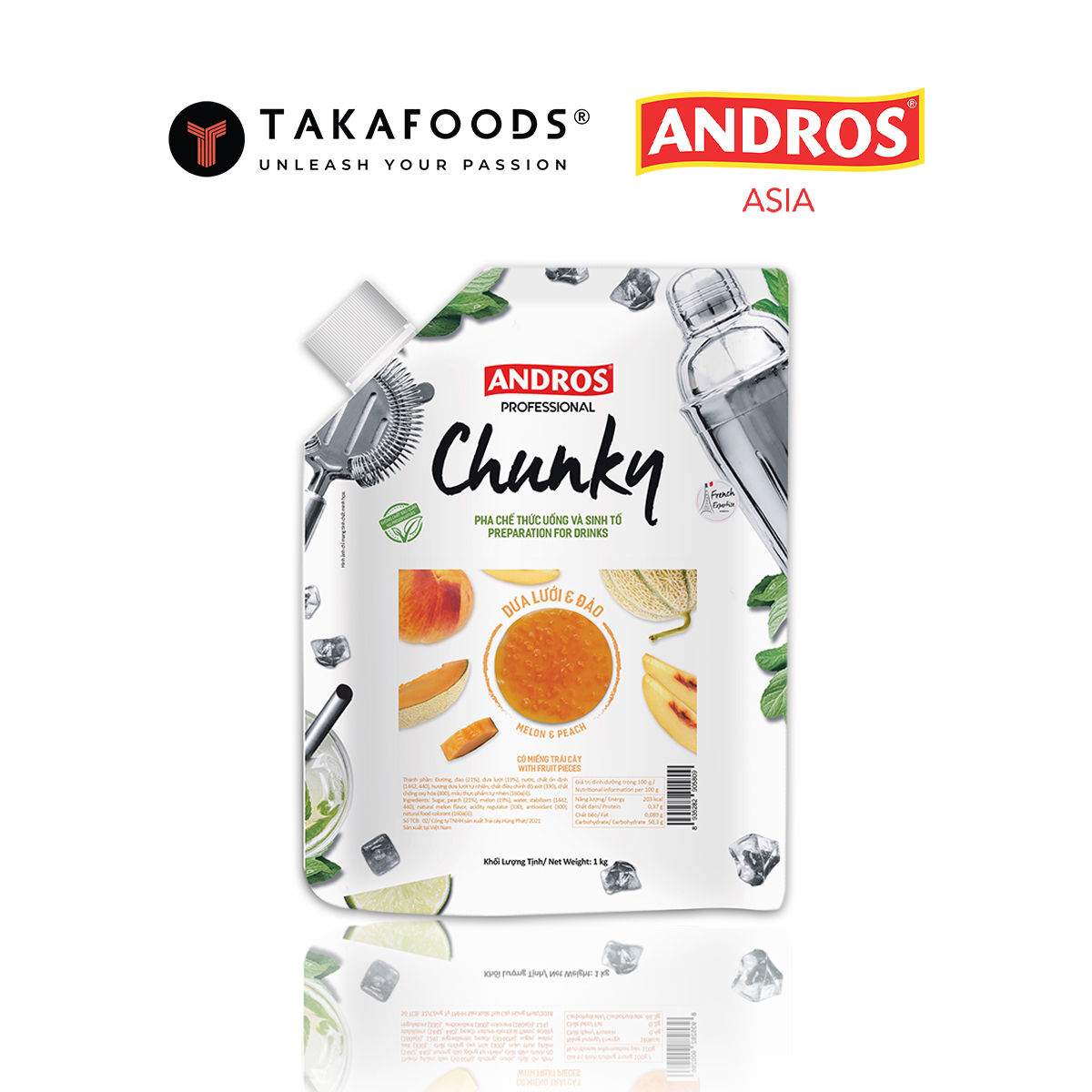 Mứt trái cây Chunky Dưa Lưới Đào Bịch 1Kg