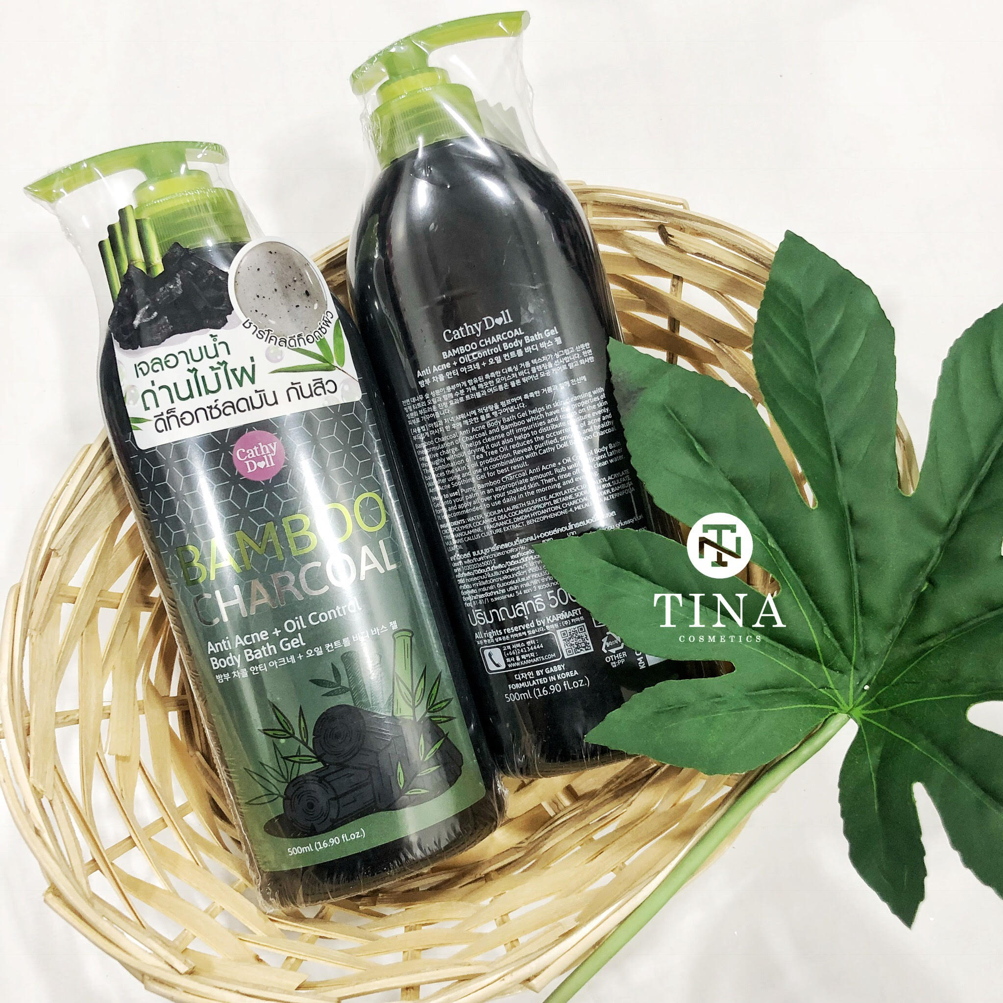 SỮA TẮM THAN TRE CATHY DOLL BAMBOO CHARCOAL ANTI ACNE+OIL CONTROL BODY BATH GEL 500ML