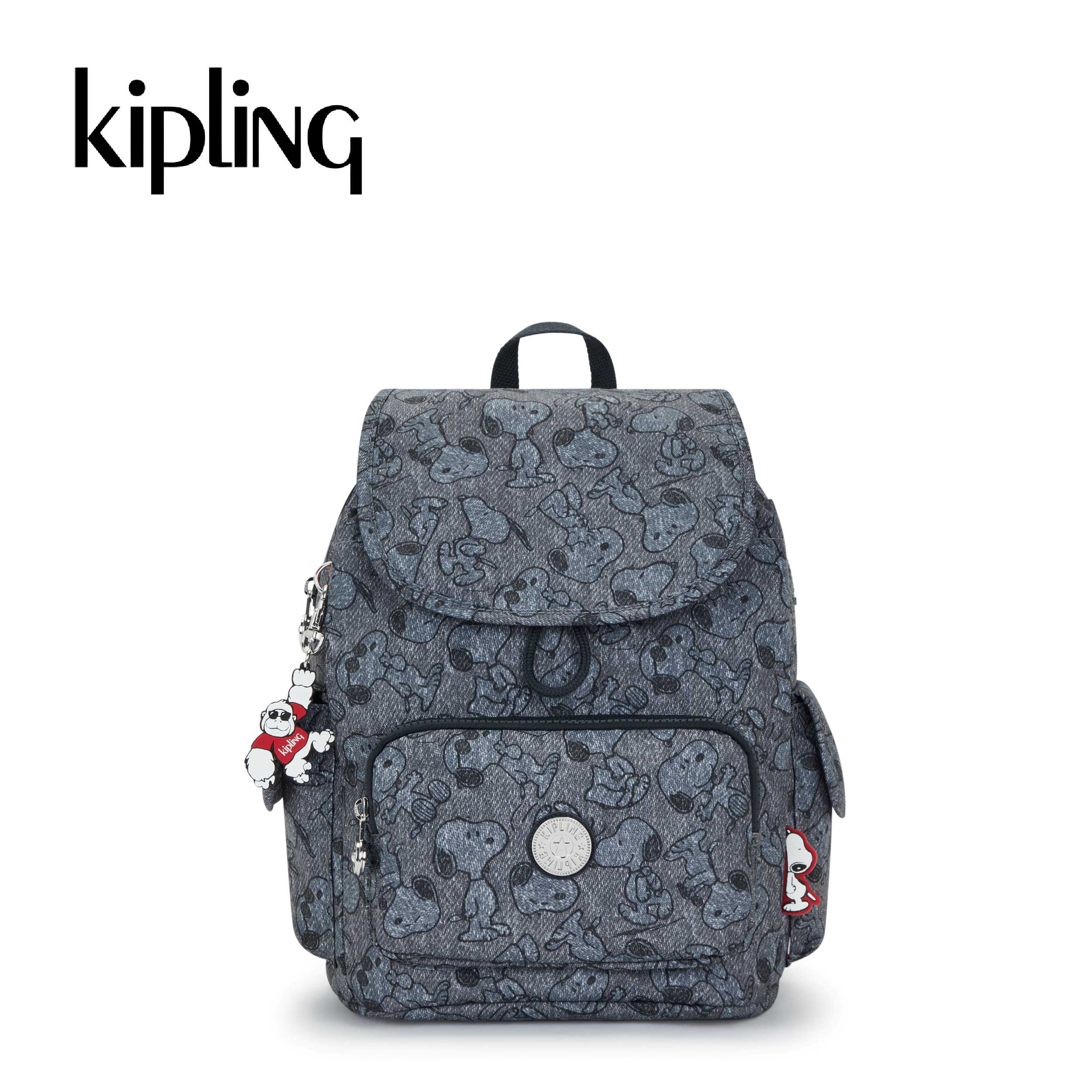Kipling x peanuts - balo thời trang nữ city pack s backpack- doggy denim- huki7855y499