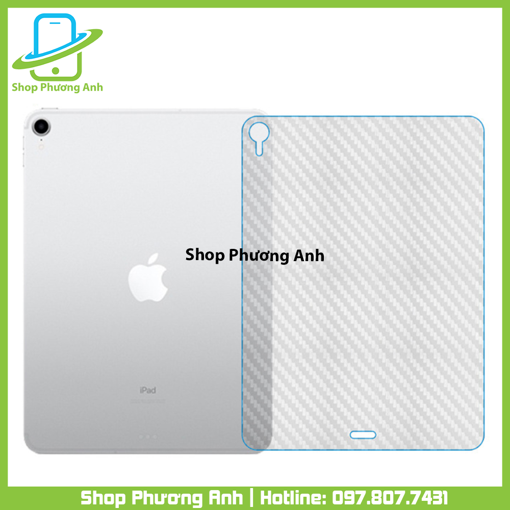 Miếng dán vân carbon mặt sau cho iPad Pro 11', Air 1/2/3/4, Mini 1/2/3/4/5/6, Gen 2/3/4/5/6/7/8/9/10