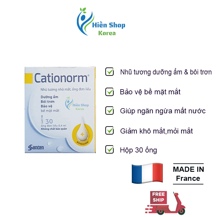 Cationorm Nhũ tương nhỏ mắt , dưỡng ẩm và bôi trơn cho mắt Của Pháp