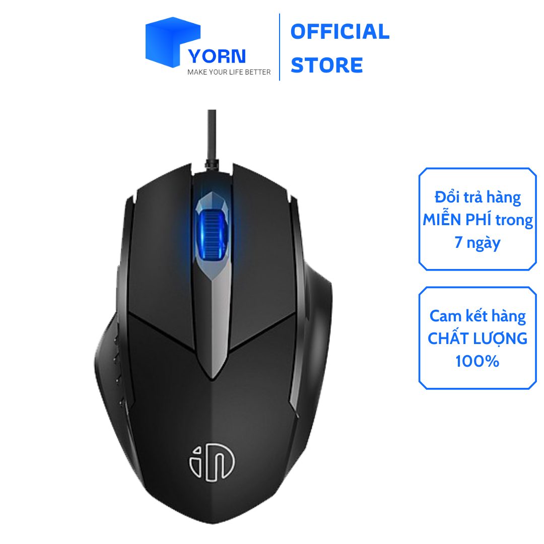 Chuột gaming có dây inphic pw1 led rgb nhiều màu 4000 dpi siêu bền siêu nhạy siêu êm
