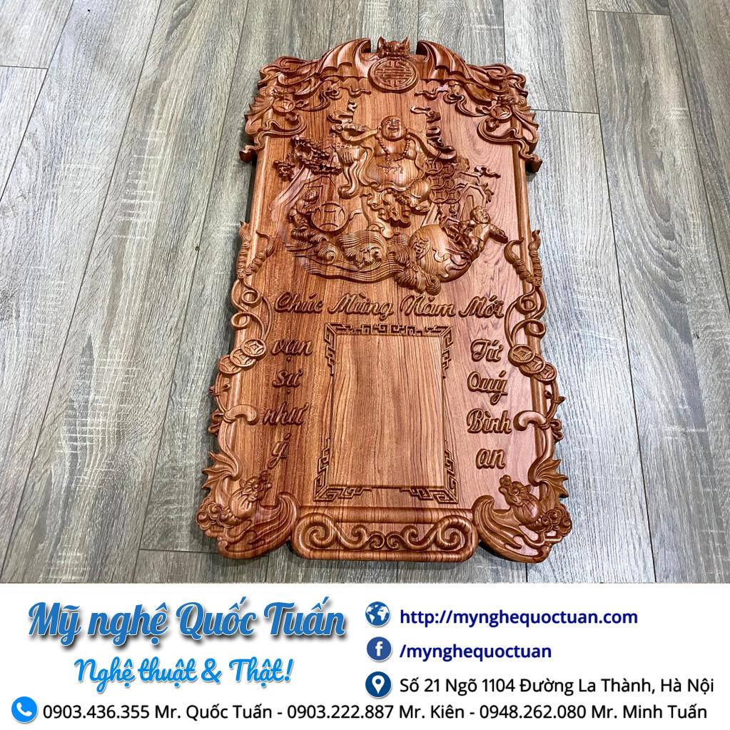 Lốc lịch Di lặc gỗ hương đá nguyên khối
