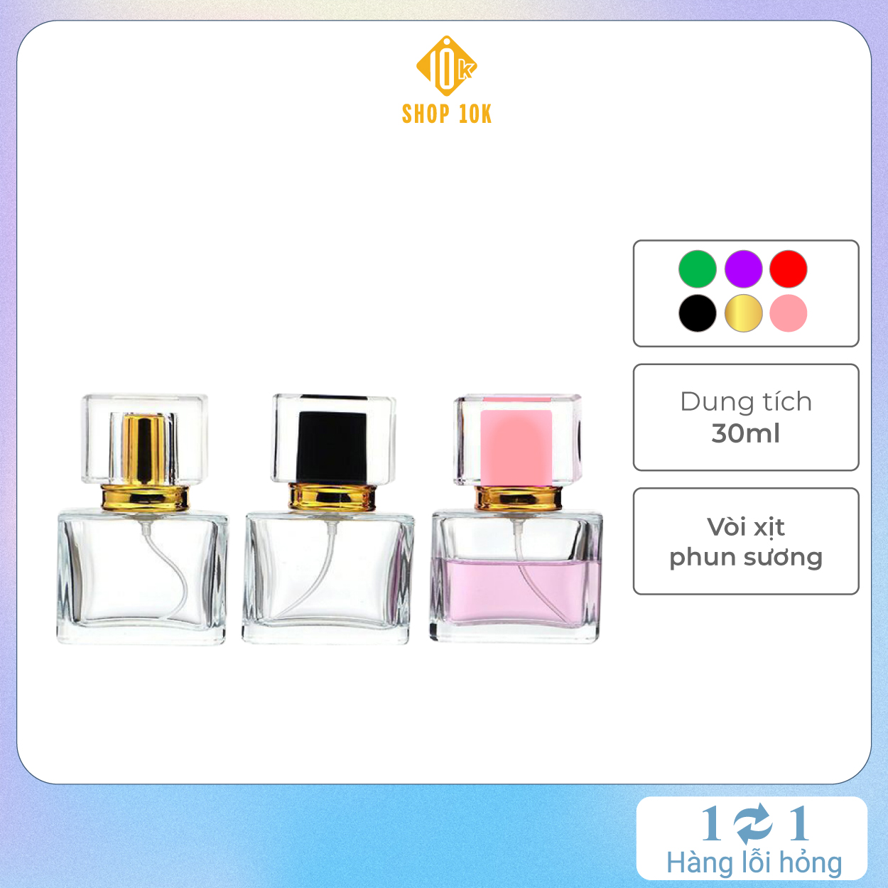 Lọ chiết nước hoa thủy tinh dạng xịt,chai chiết nước hoa sang trong 30ml