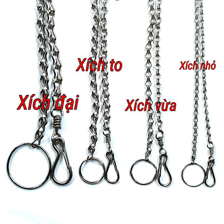 Dây xích inox cho chó mèo không gỉ có chống xoắn, dây xích inox cho chó, xích chó mèo inox các cỡ - bompet