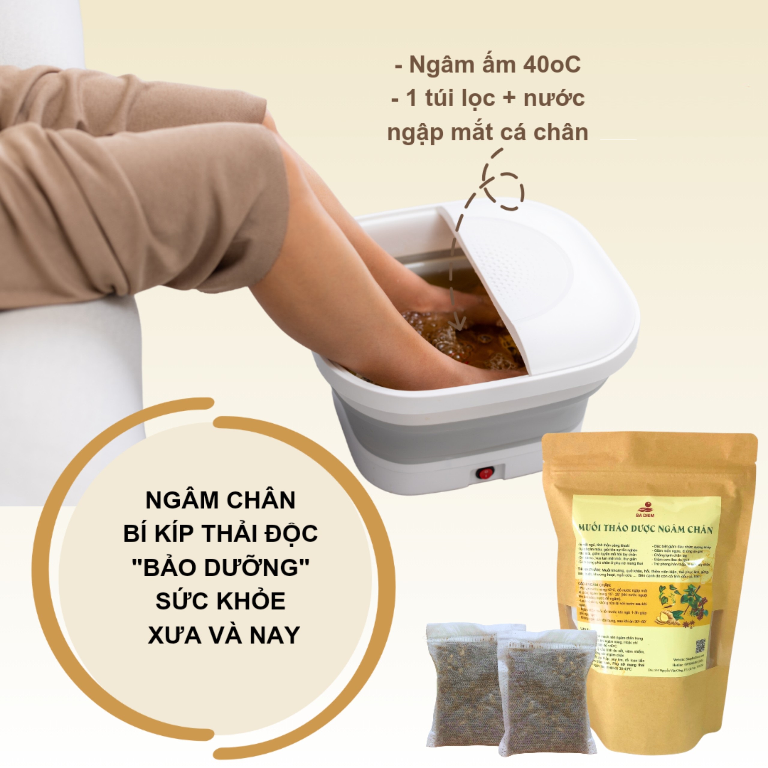 Set 10 túi ngâm chân thảo dược cho máy ngâm chân, gói thảo dược ngâm chân đông y giảm đau nhức, mất ngủ - muối ngâm chân