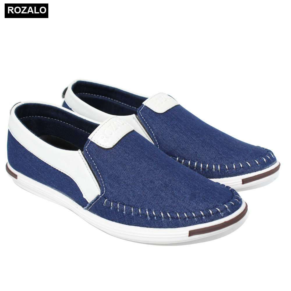 Giày lười nam vải jean Rozalo R4600