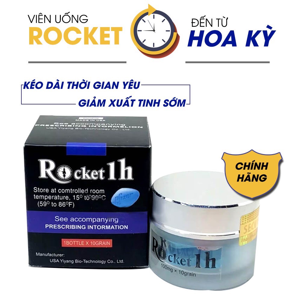 Rocket 1h USA hộp 10 viên - Viên uống hỗ trợ sức khỏe nam giới