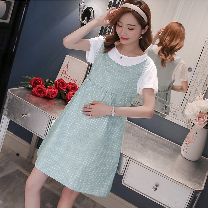 Đầm bầu, vay bầu kiểu dáng hàn quốc xanh đá hqc fg 69 - fg69