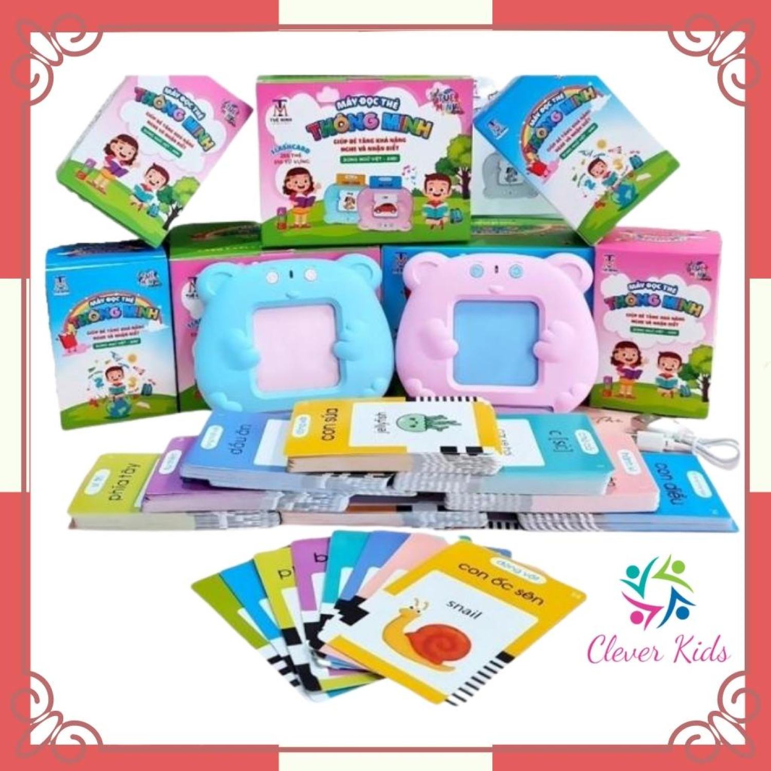 Máy đọc thẻ tiếng anh cho bé, máy đọc thẻ flashcard song ngữ Anh-Việt lᴏại 112 thẻ và 255 thẻ