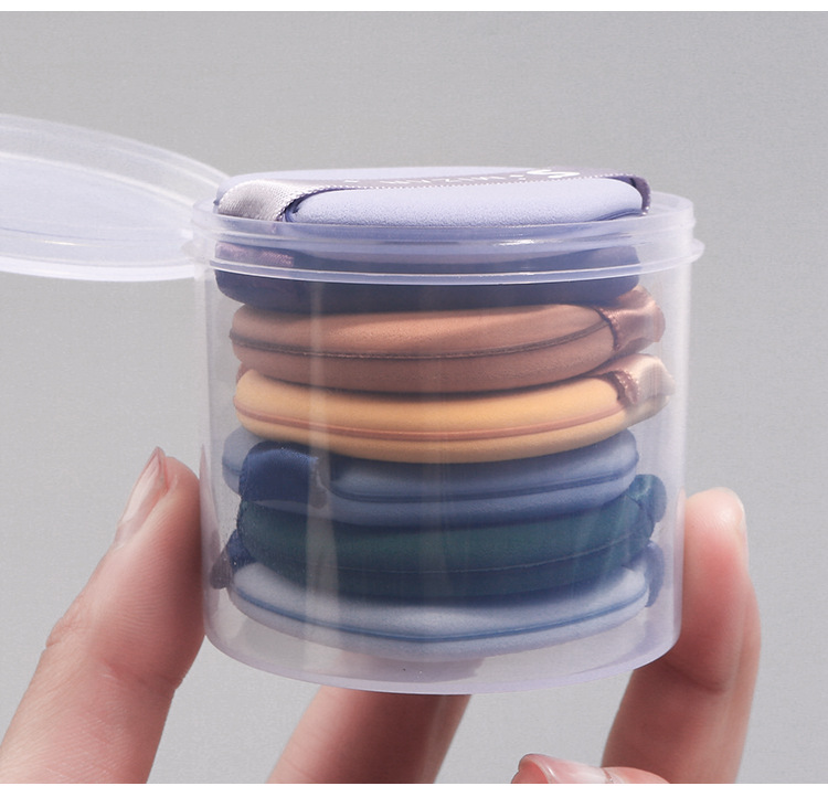 Set 7 miếng mút trang điểm cushion nhiều màu kèm hộp đựng