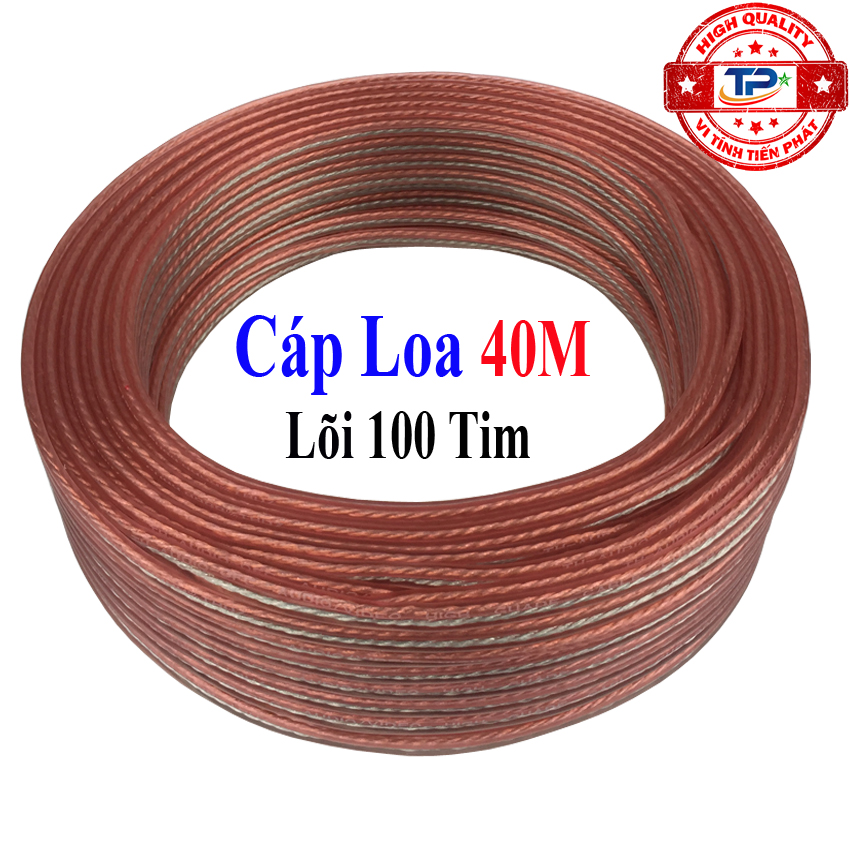 Dây cáp loa truyền âm thanh từ Amply ra Loa lõi 100 Tim dài 40m - Toppoinmt núi .