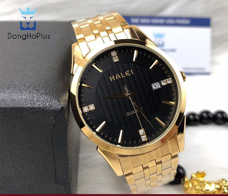 Đồng hồ nam halei có lịch ngày HL555 chống nước,chống xước tốt