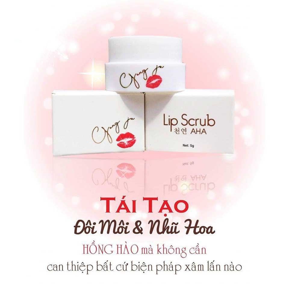 Dưỡng hồng môi hồng nhũ hoa Lip Scrub AHA Hàn quốc