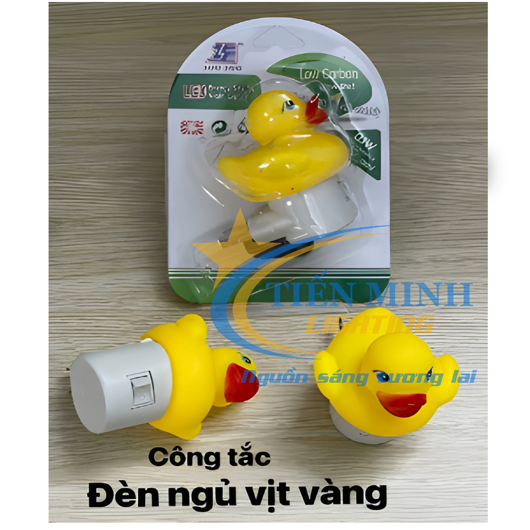 Đèn ngủ vịt vàng có đèn led chiếu sáng, 0.1W, ánh sáng trắng, làm từ nhựa bền chắc, chiếu sáng Led siêu bền