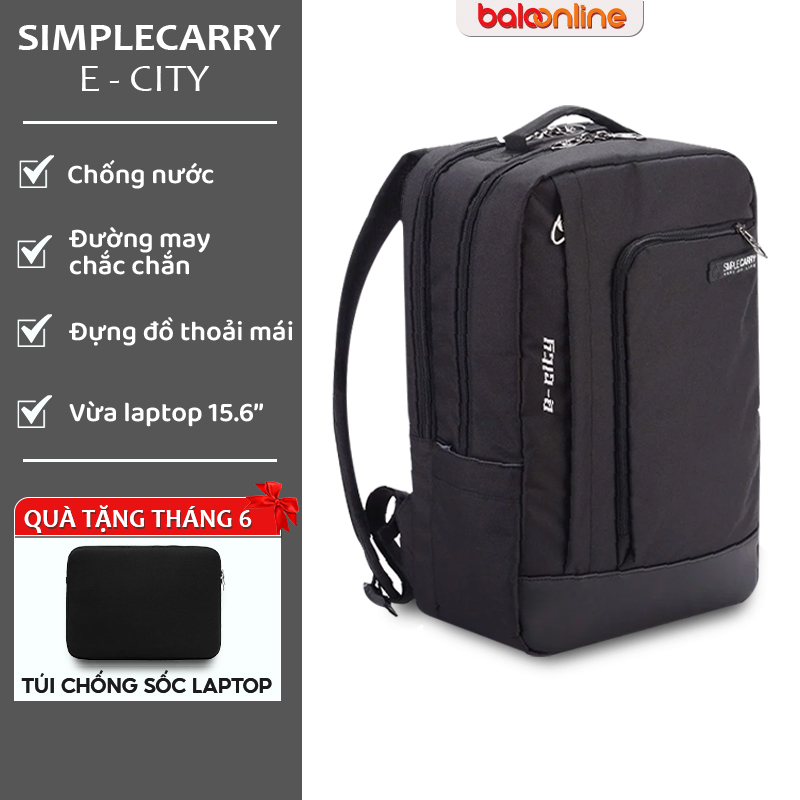 Balo Laptop Simplecarry City 2 Chất Liệu Chống Nước Nhiều Ngăn Đựng Đồ