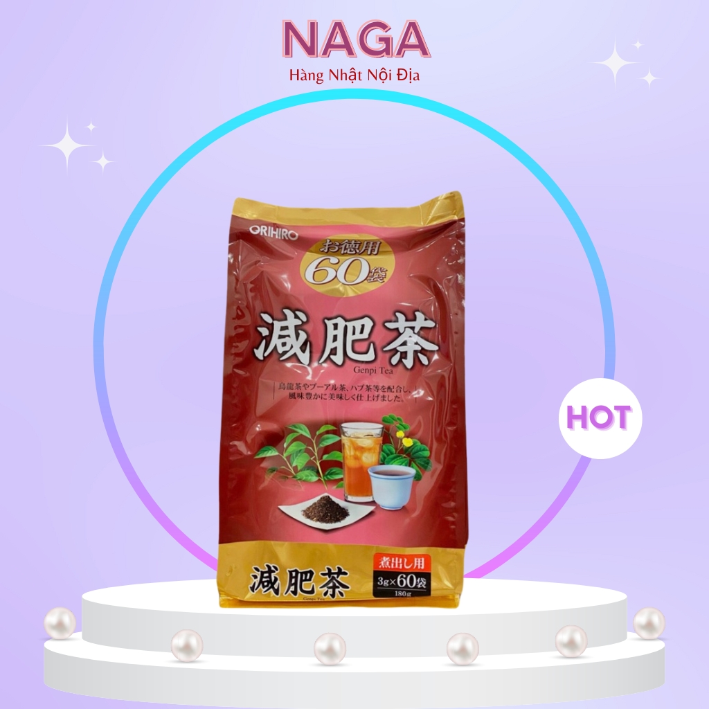 Trà giảm mỡ bụng orihiro genpi nhật bản - túi 60 gói