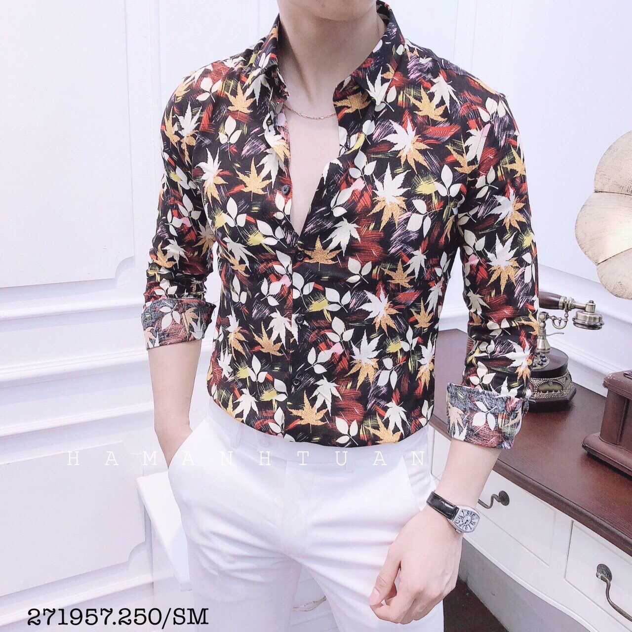 Aó sơ mi Nam ( vải kaki ) Mang Phong Cách CƠ TRƯỞNG Cực HOT 2019, HPF45