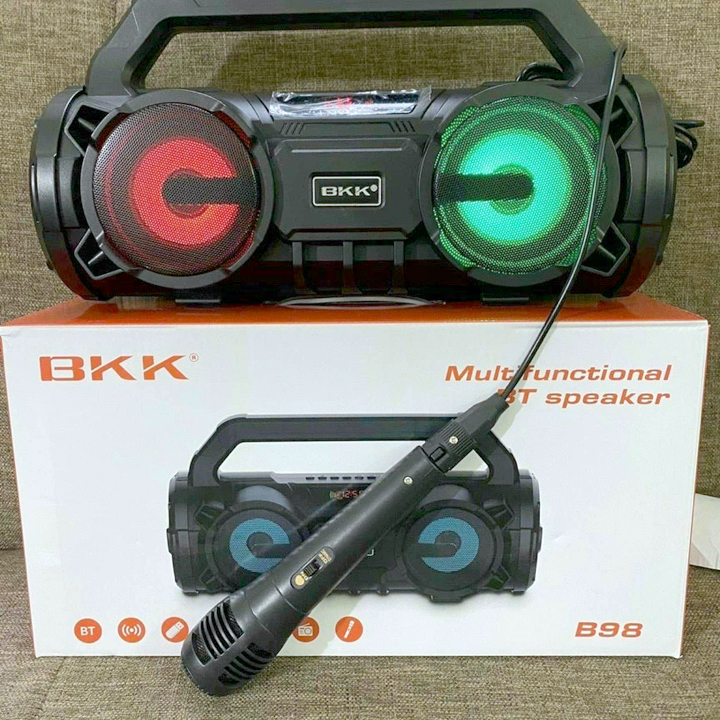 Loa karaoke bkk b98 bluetooth, tặng 01 micro, âm thanh cực hay, đèn led sống động