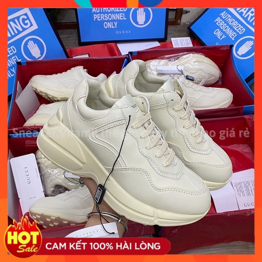 Giày Gucci Trơn thể thao nam nữ sneaker tăng chiều cao hot 2021, hàng cao cấp 11, da mềm