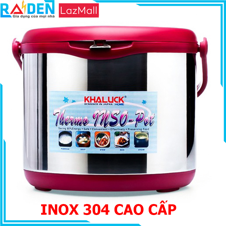 Nồi Ủ Nhiệt 5L/6L Inox 304 Thermo Giữ Nhiệt 8-12 Giờ Lòng Nồi Đun Được Trên Mọi Loại Bếp Trước Khi Ủ- Hàng Chính Hãng