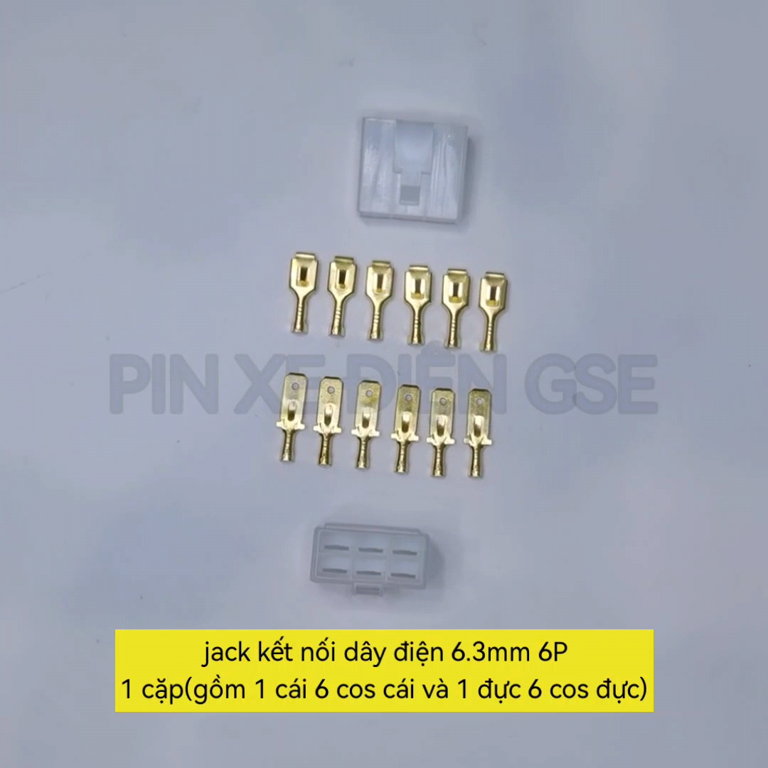 Jack kết nối dây điện 6P loại 6.3mm dành cho ô tô xe máy cao cấp(gồm đầu ghim)