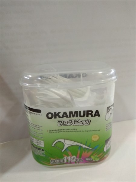 Tăm chỉ nha khoa Okamura Asahi hộp 110 cây
