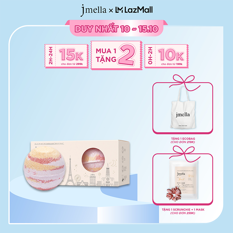 Bom Tắm Thư Giãn Jmella In France Bath Bomb  Hương Nước Hoa 200g x 2 Viên