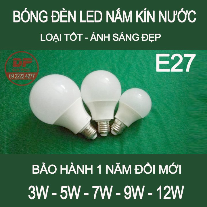 BÓNG ĐÈN LED NÂM , LOẠI LỚN , ĐỦ WATT , BẢO HÀNH 1 NĂM ĐỔI MỚI