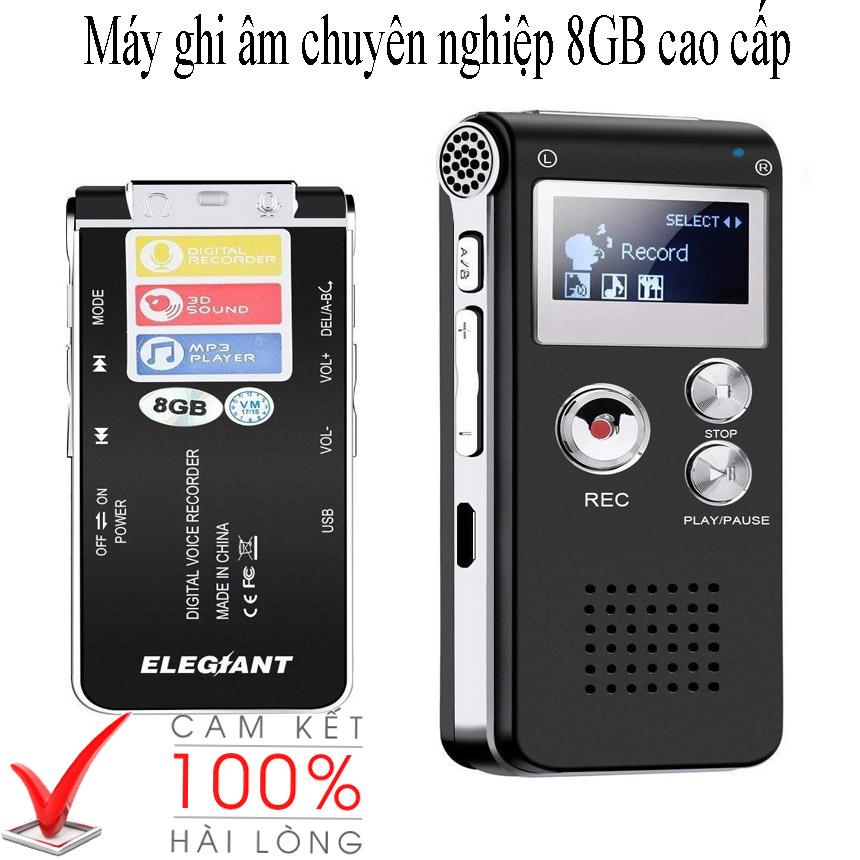 May ghi am, máy ghi âm mini- Máy ghi âm chuyên nghiệp 8GB ghi âm rõ nét âm thanh chất lượng,tích hợp thêm Ghi trên điện thoại bàn, nghe nhạc MP3 nhỏ gọn dễ sử dụng BH uy tín toàn quốc