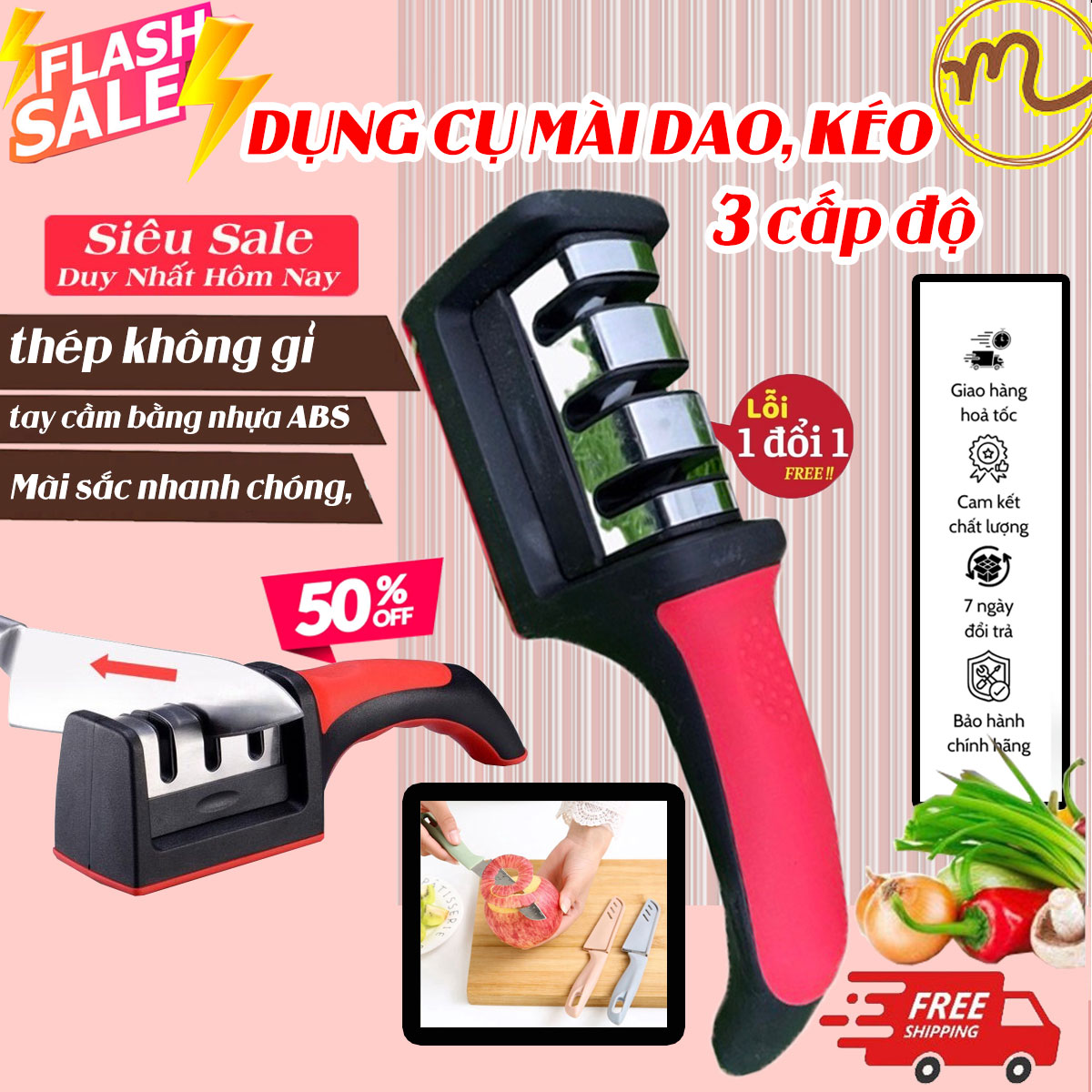 Dụng Cụ Mài Dao kéo, Dụng Cụ Mài Dao 3 Rãnh, Dụng Cụ Mài Dao Đa Năng, Máy Cào Dao Bằng Tay 3 Cấp Độ , Mài Dao Siêu Tốc , Đa Năng Siêu Sắc.