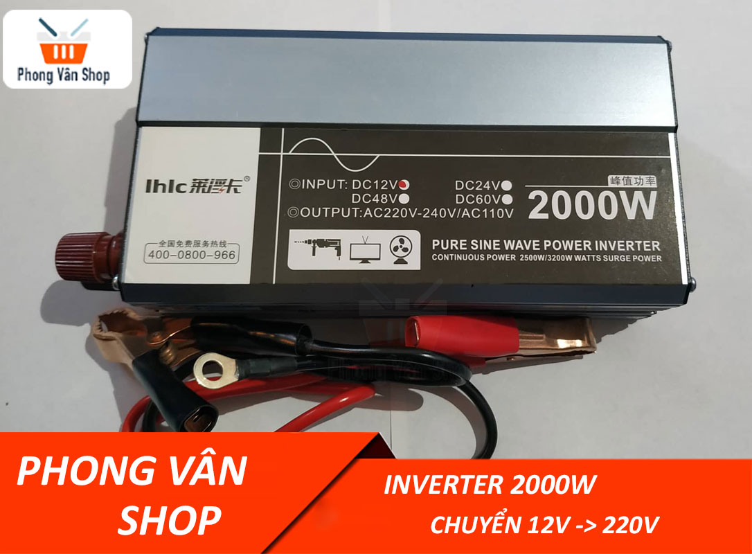Bộ inverter 220v 2000w - chuyển 12v lên 220v - giải pháp thay thế khi mất điện