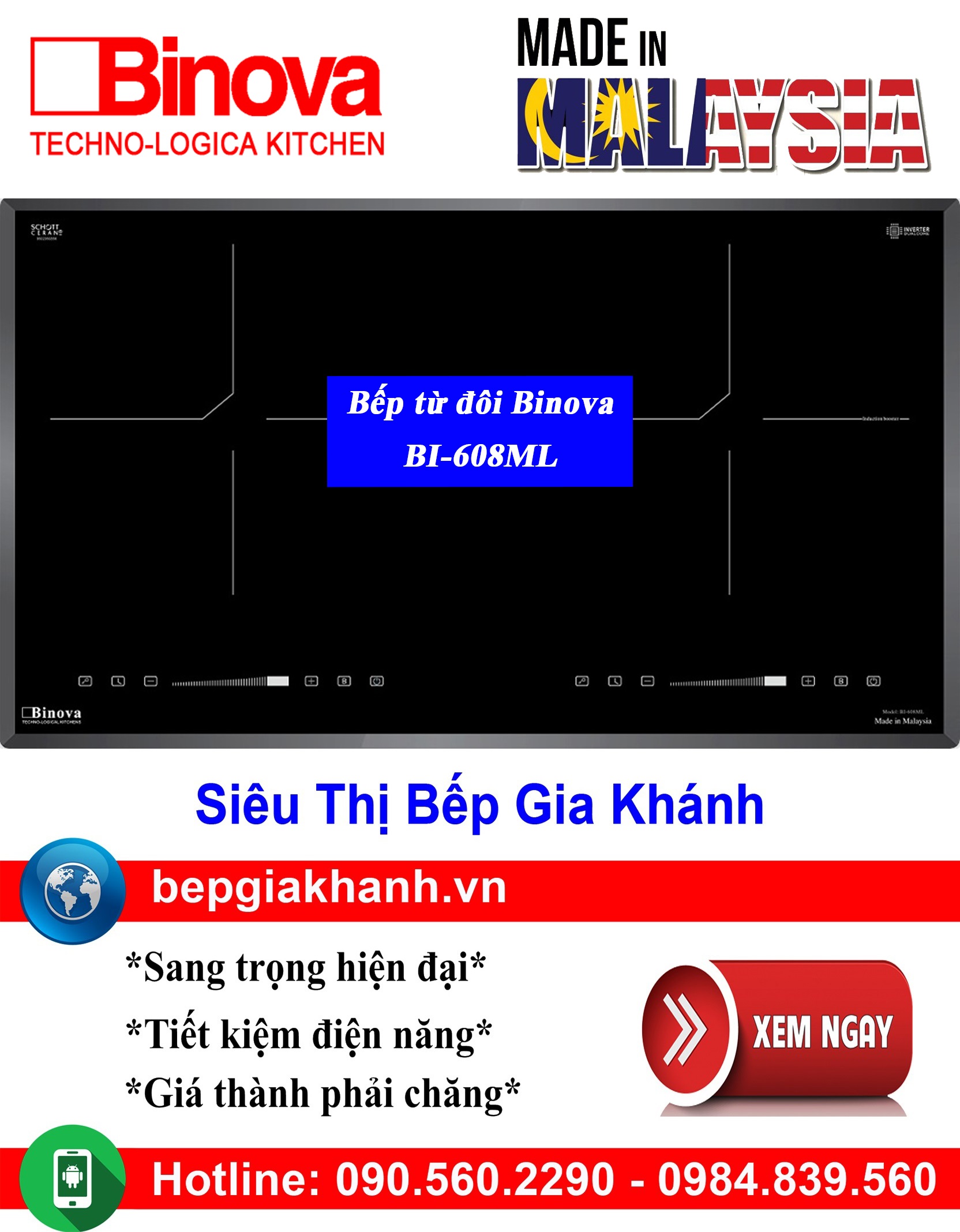 [HCM]Bếp từ đôi Binova BI-608ML nhập khẩu Malaysia, bếp từ, bếp điện từ, bếp từ đôi, bếp điện từ đôi, bếp từ giá rẻ, bếp điện từ giá rẻ, bếp từ đơn, bep tu don, bep tu