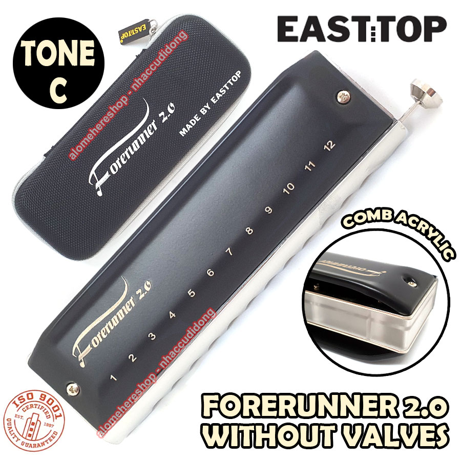Easttop Forerunner 2.0 NEW Kèn Harmonica Chromatic Key C Không Windsaver