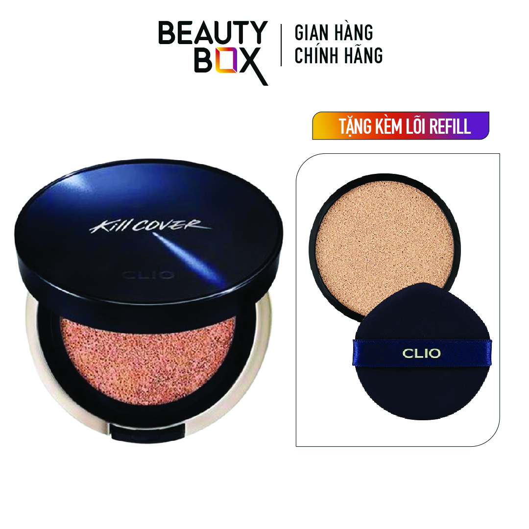 Phấn nước làm mịn lỗ chân lông clio kill cover founwear cushion all new spf50+ pa+++ 15g