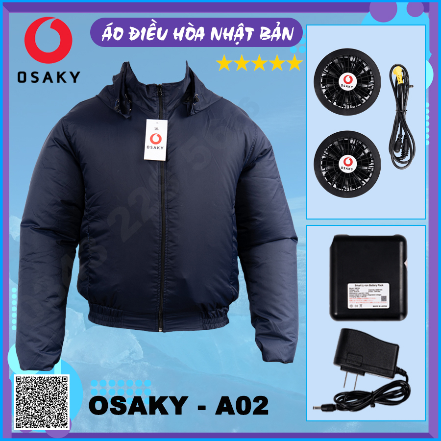 ÁO ĐIỀU HÒA CHỐNG NÓNG CAO CẤP OSAKY NHẬT BẢN CHÍNH HÃNG, ÁO KHOÁC LÀM MÁT - XANH THAN
