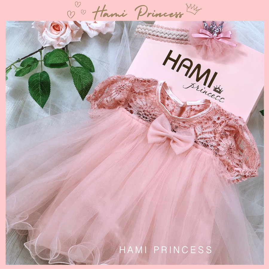 Váy công chúa baby ren hồng dễ thương cho bé gái ❤️ hami princess