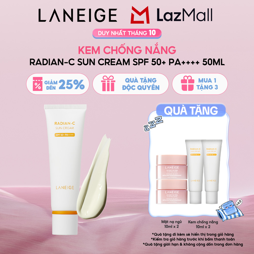Kem Chống Nắng Dưỡng Sáng Da Laneige Radian-C Sun Cream 50ml SPF 50+ PA++++