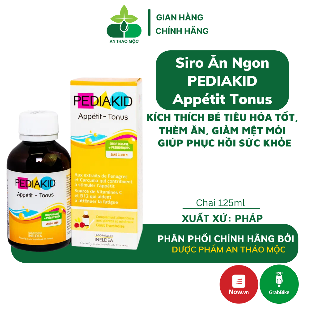 Siro ăn ngon pediakid appétit tonus 125ml kích thích bé tiêu hóa tốt thèm ăn tăng cường sức khỏe