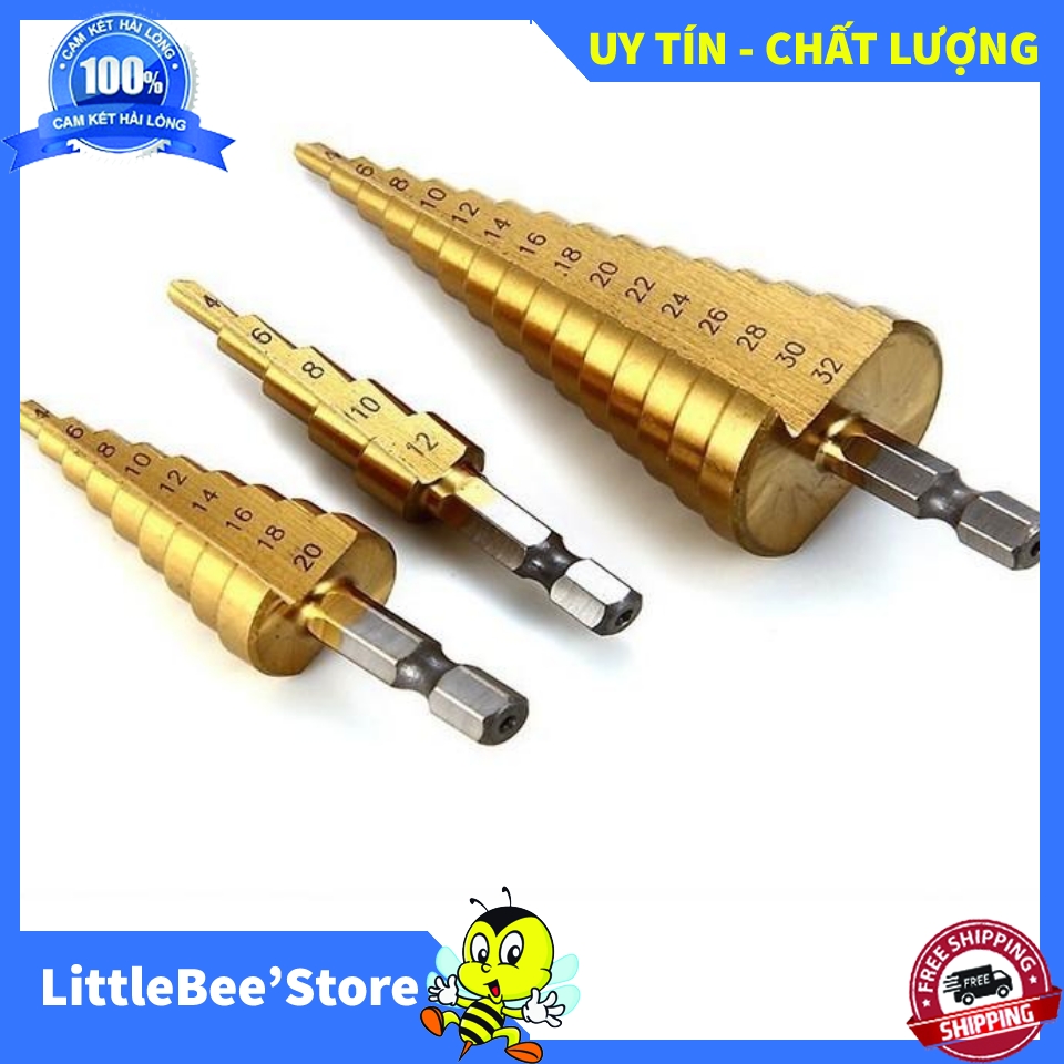 Mũi Khoan Lỗ Tròn   ,   Bán Mũi Khoan   ,   Báo Giá Mũi Khoan   -   Bộ 3 Mũi Khoan Bước Tháp Titanium 4-32Mm,Khoan Sắt,Tôn - 167Vtth   ,   Hàng cao cấp giảm giá ngay hôm nay