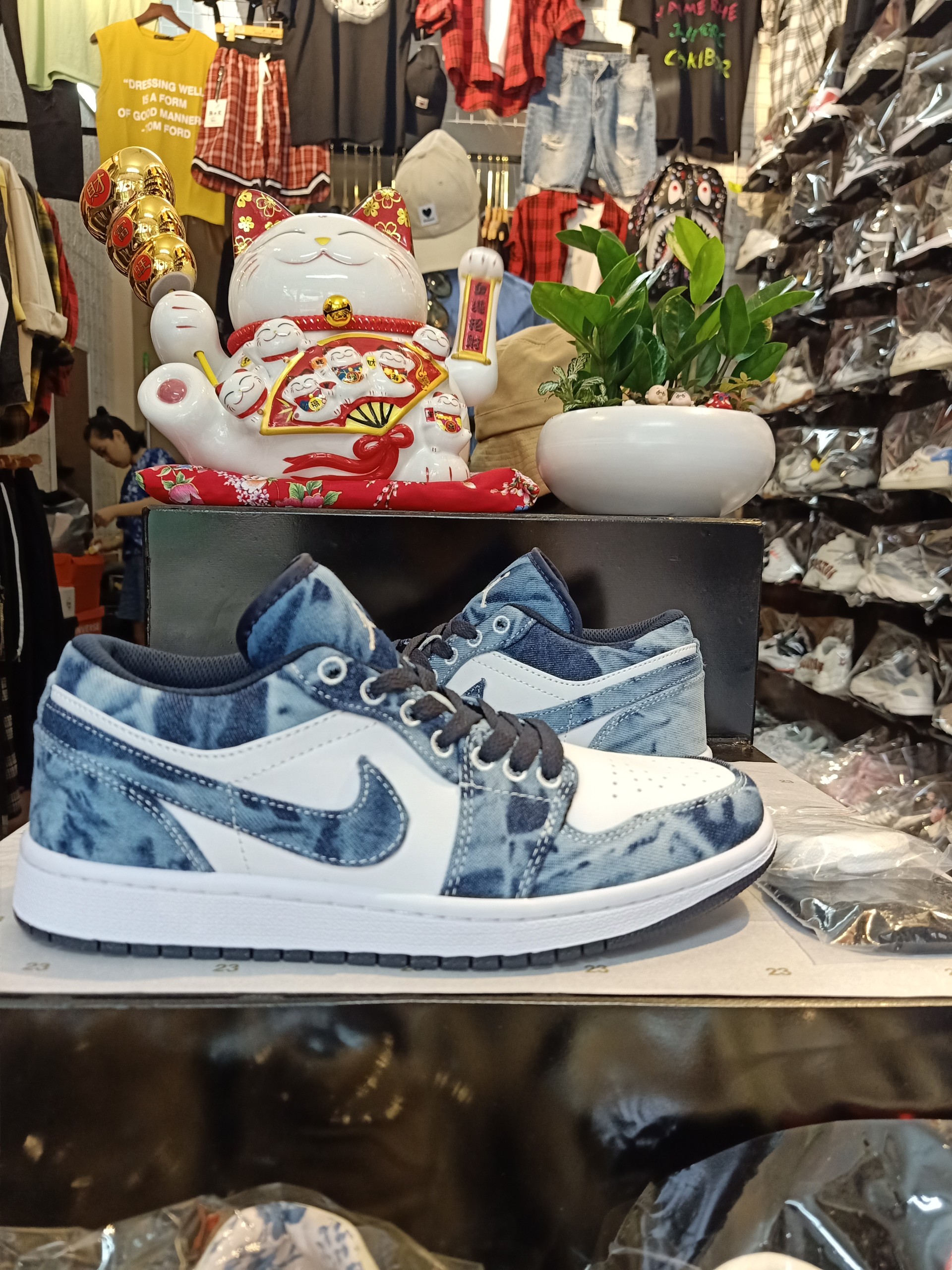 Giày thể thao AIR JD LOW loang nổ cổ thấp