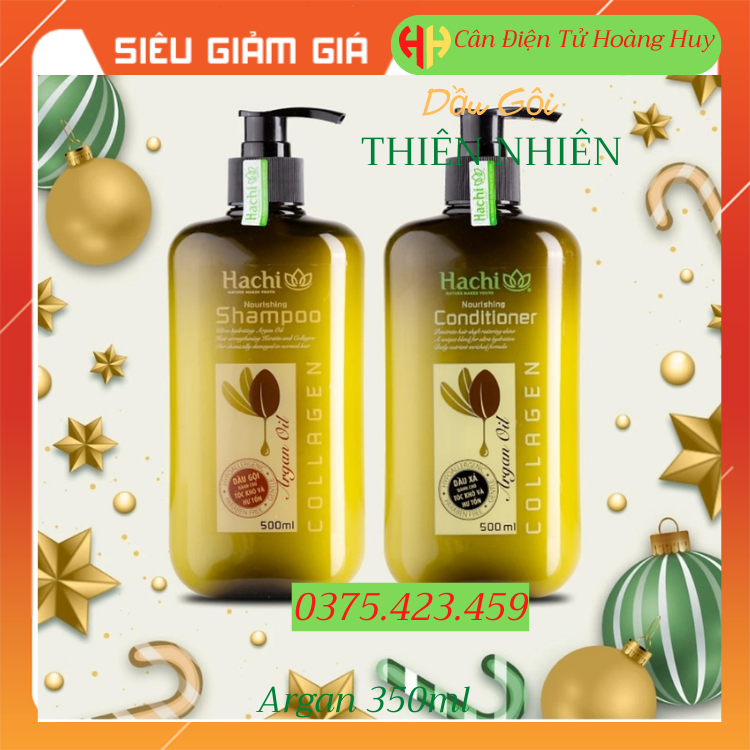 Cặp Dầu Gội Và Dầu Xã HACHI (350ml) ARGAN-Dành Cho Tóc Khô Và Hử Tổn
