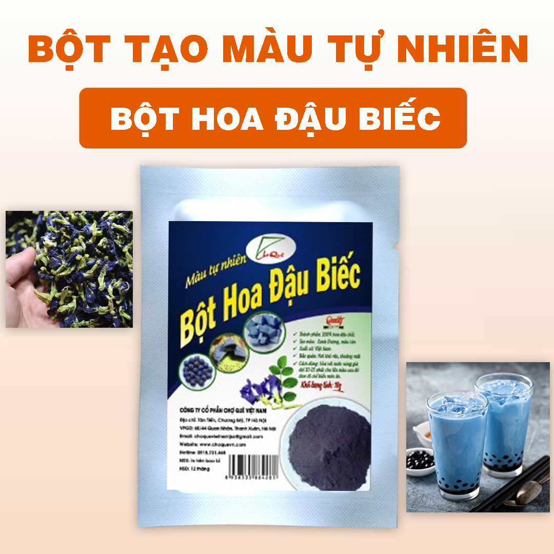 Bột Hoa Đậu Biếc Gói 20g nguyên chất 100% dùng tạo màu thực phẩm xôi bánh thạch rau câu