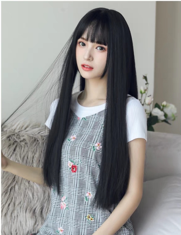[ tặng kèm lưới và lược ] tóc giả nữ nguyên đầu thẳng dài, tóc giả bộ cả đầu, tóc giả thẳng, tóc giả dài