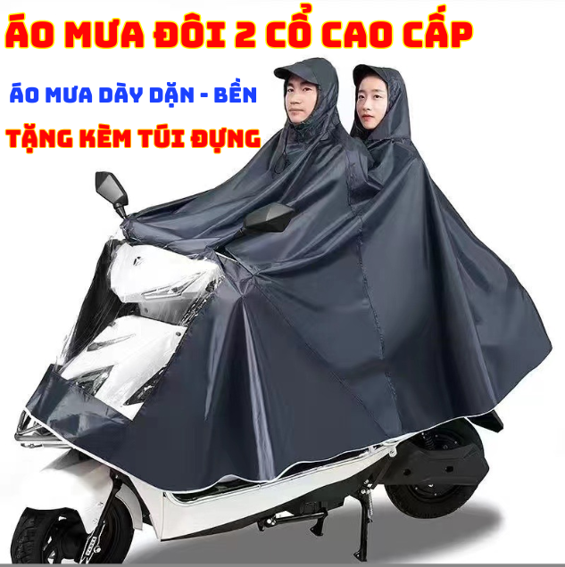 Áo mưa 2 cổ cao cấp hàng vnxk - hàng cao cấp - áo mưa 2 đầu nhiều màu - áo mưa cao cấp siêu nhẹ cho 2 người - áo mưa 2 đầu